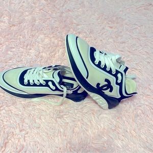 Black and White Chanel sneakers